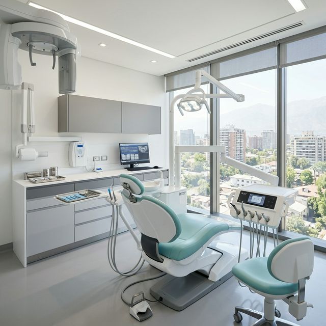 Sala de atención dental moderna de Grupo Dental Blue en Providencia, equipada con tecnología de última generación